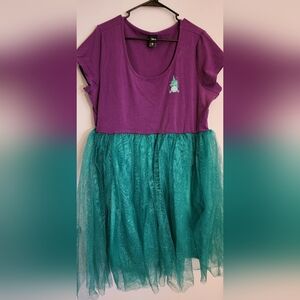 Disney/Torrid Little Mermaid Purple and Teal Dress with Tulle Skirt